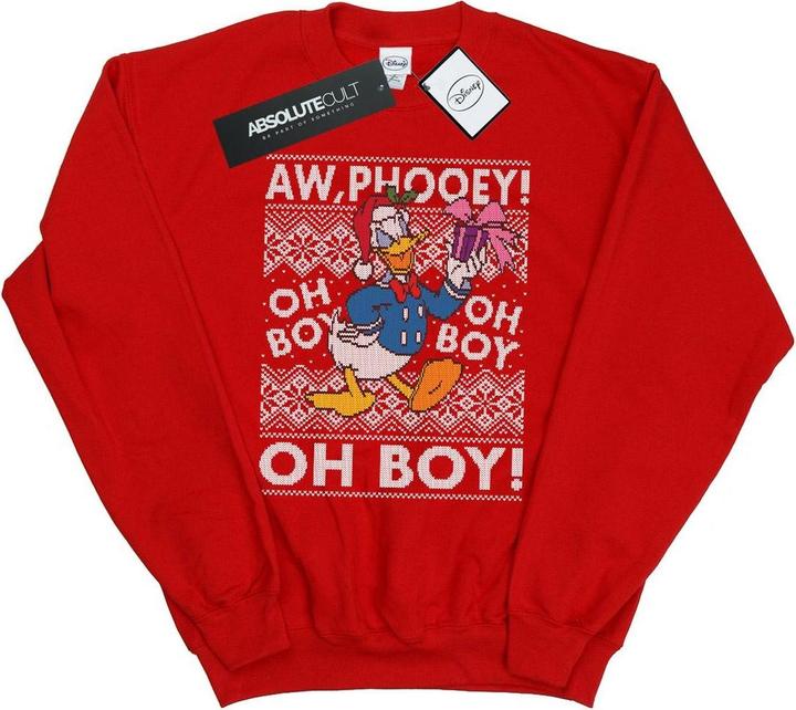 Disney Donald Duck Christmas Fair Isle Sweatshirt (L)