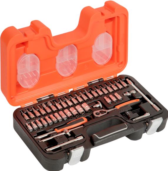 Produktbild Bahco 1/4"-Steckschlüssel-Satz, metrisch, Sechskant, inklusive Schraubendreher-Einsätzen - 46-teilig (13 mm)