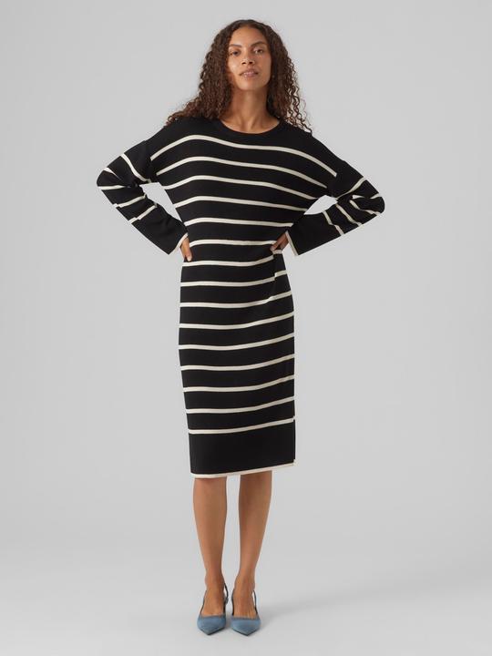 Image du produit Vero Moda Coupe ample Col rond Poignets côtelés Epaule basse Robe midi Robe en maille (S)