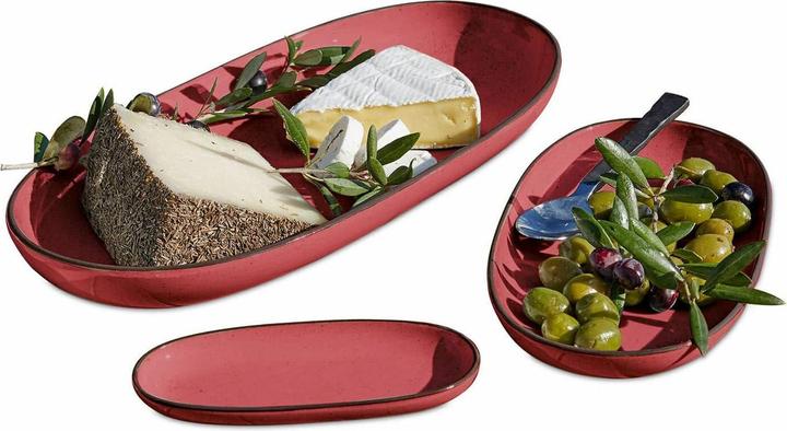 Image du produit Loberon Set de 3 plats de service Biarré rouge