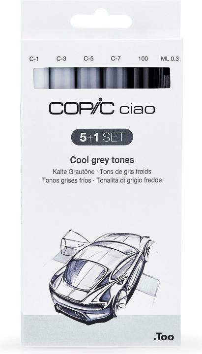 Image du produit Copic Tonalités de gris (Grey, 3 mm, 6 x)
