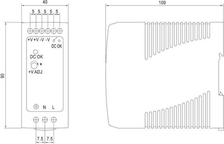 Productafbeelding MeanWell Mean Well DIN Rail Voeding