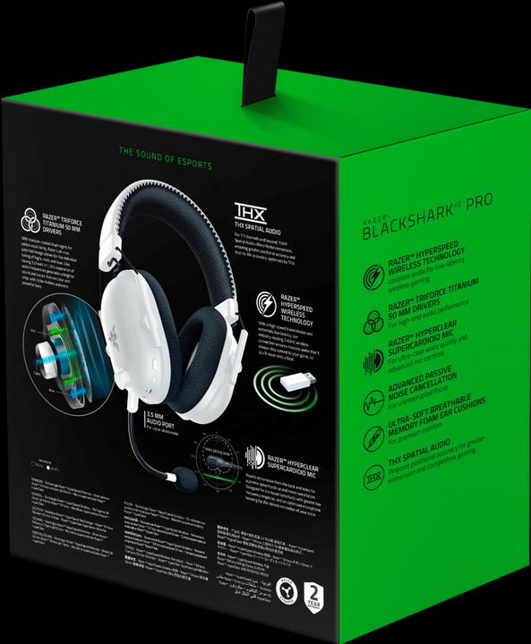 Produktbild Razer Blackshark V2 Pro (Kabelgebunden, Kabellos)