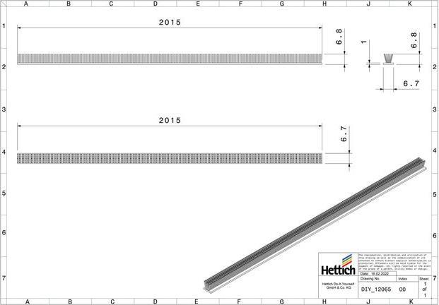Produktbild Hettich Dichtungsbrste, selbstklebend