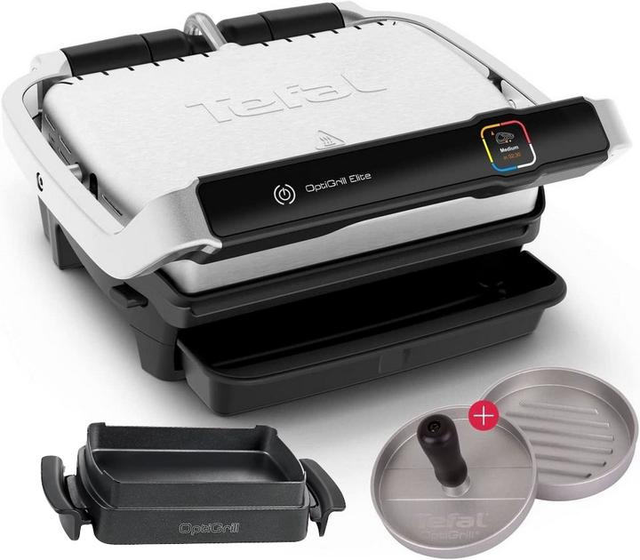 Produktbild Tefal GC750D Optigrill Elite + XA7258 Backschale + W875 Hamburgerpresse