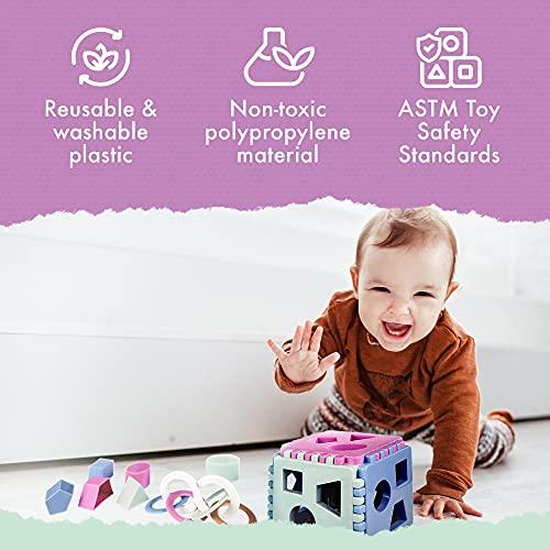Immagine prodotto Activity Board Cubi Plug-in Shape Sorter | Scatola Plug-in Baby Play Cubes con 18 blocchi di selezione e sonaglio