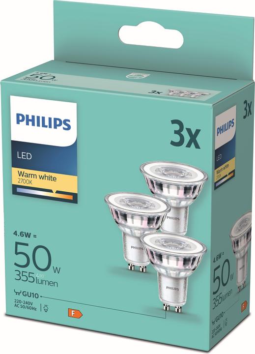 Produktbild Philips LED Strahler (GU10, 4.60 W, 355 lm, 3 x, F)