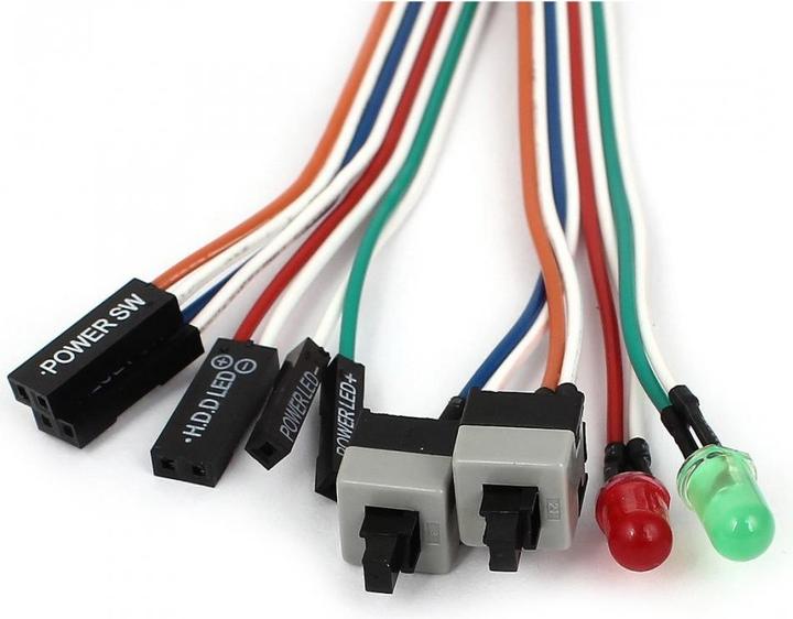 Actual product image PowerGuard Mainboard Power & Reset Switch with HDD Power LED