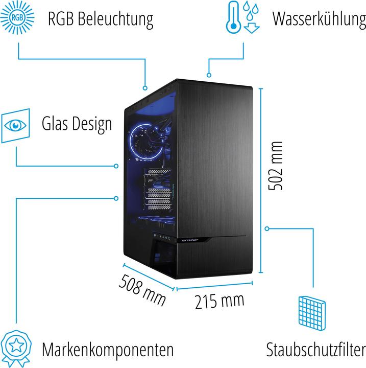 Produktbild Medion Erazer Enforcer X15 (AMD Ryzen 9 5950X, 32 GB, 2000 GB, Radeon RX 6900 XT)