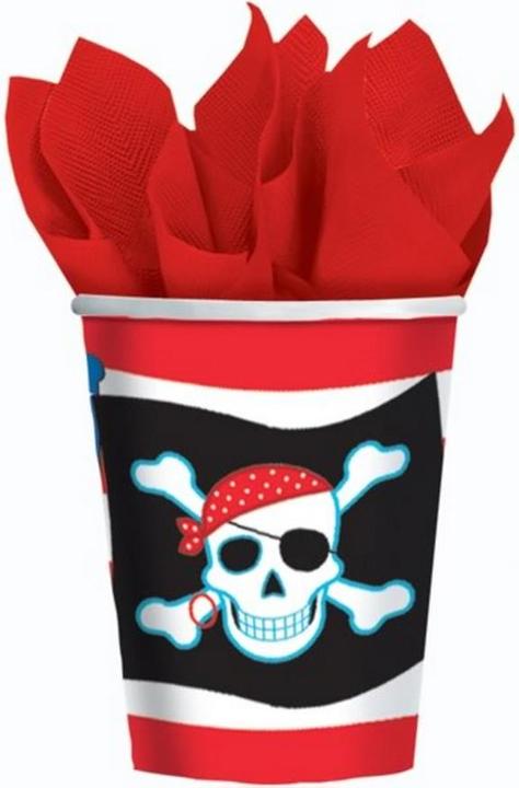 Actual product image Amscan Pirate Skull And Crossbones Party Cups (Pack Of 8) (8 x)