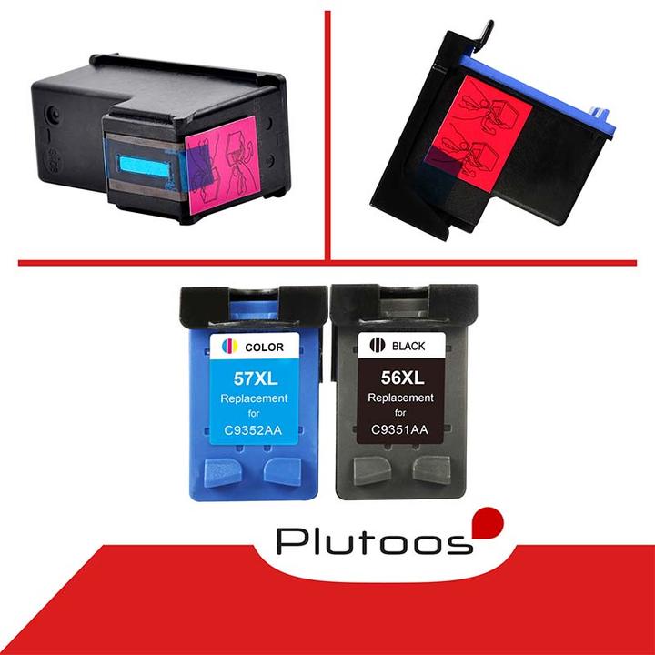 Produktbild Plutoos HP 56 XL HP 57 XL Patronen XXL kompatibel, 2er Set BK+CL (CL, BK)