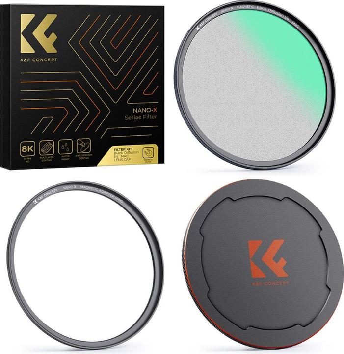 Immagine prodotto K&F Concept Magnetic 1/4 Black Mist Filter Nano X 49mm (KF-1816) (101.60 mm, Filtro nebbia nero)