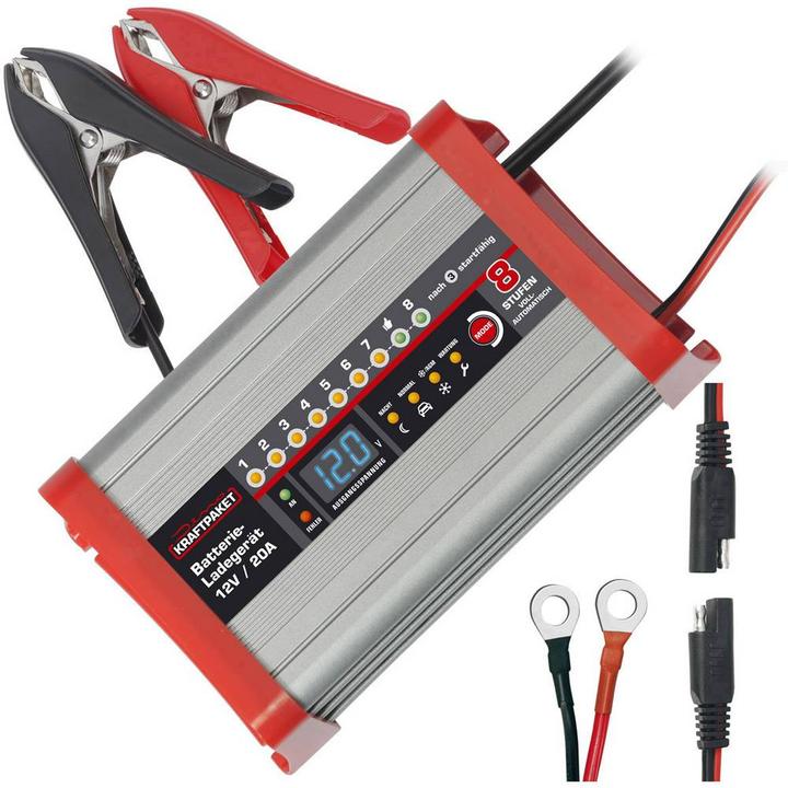 Immagine prodotto Dino Caricabatterie automatico Caricabatterie completamente automatico con funzione di campeggio (12V, 20 A)