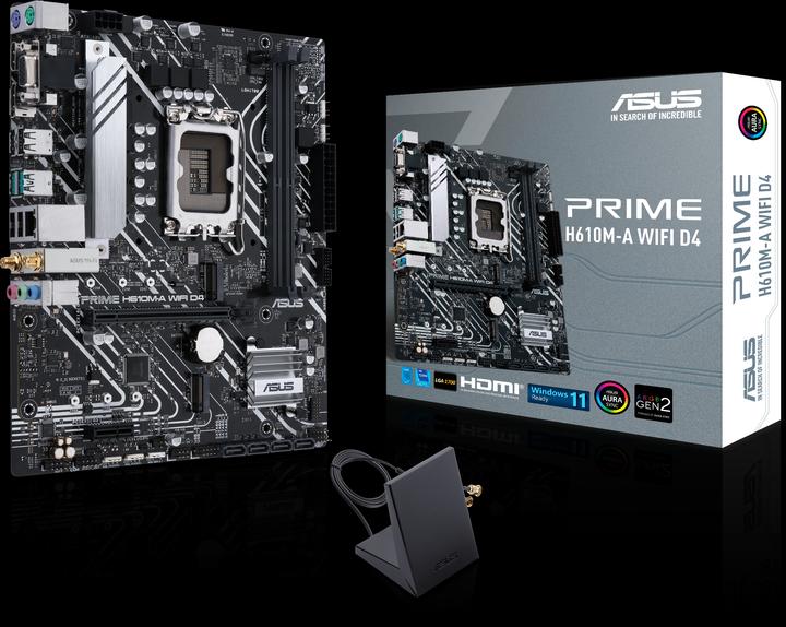 Image du produit ASUS MB PRIME -A WIFI Intel,1700,DDR4,mATX (LGA 1700, Intel H610, mATX)