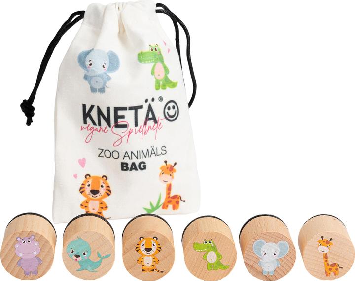 Knetä Set di timbri in legno Animali dello zoo