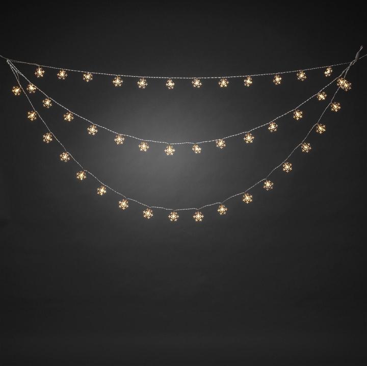 Actual product image Konstsmide LED light curtain snowflakes, 44 LED, 1.25 m, outdoor (1.25 m)