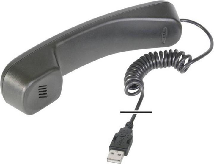 Produktbild Digitus Telefon Hoerer USB fuer Skype MSN ICQ X-lite Dialpad MediaRing Net2phone etc. schwarz