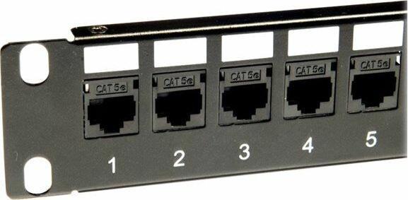 Produktbild Panasonic 3SR-PATCH-24P 24 Port Patch Panel (Typ Keystone) schwarz inkl. 24 Koppler/Anschlussbuchsen RJ45/RJ45