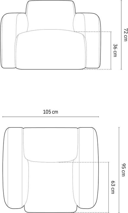 Actual product image Micadoni Armchair, "Molino", 1 Seat, 105x95x72Made in Europe (2 person sofa, 3-seater, 4-seater)