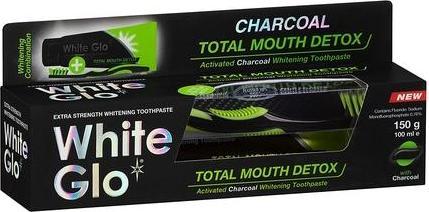 Actual product image White Glo SET Charcoal Total Mouth Detox pasta do zębów z aktywnym węglem 100ml + szczoteczka (100 ml)