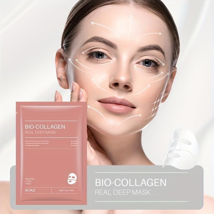 Produktbild PhoneLook 4er-Pack Bio-Kollagen Feuchtigkeitsmasken mit Hyaluronsäure und Niacinamid für alle Hauttypen (100 ml)