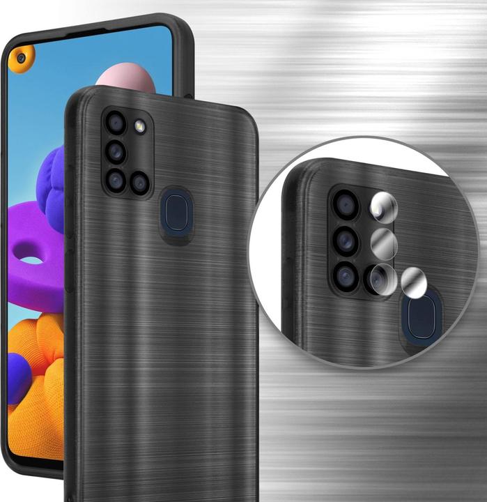 Produktbild Cadorabo Hülle für Samsung Galaxy A21s im TPU Brushed Kameraschutz LM160 Style (Samsung Galaxy A21s)