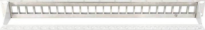 Actual product image Digitus Modular Patch Panel shielded 24-port Blank 1U Rack Mount color grey transp. labeling field