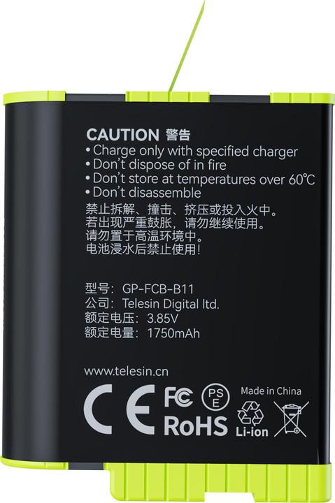 Immagine prodotto Telesin Batteria a carica rapida per GoPro Hero 11/10/9 GP-FCB-B11 (11, 12, GoPro Hero 9)