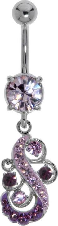 Produktbild Bijouteria Bauchpiercing (Messing rhodiniert, Zirkonia, Chirurgenstahl 316L, Kristall)