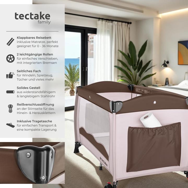 Produktbild tectake Kinderreisebett mit Transporttasche