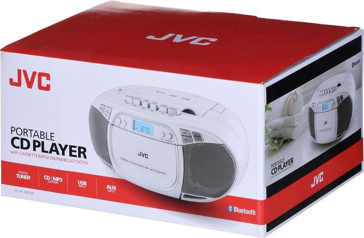 Immagine prodotto JVC RC-E451W Lettore CD Lettore CD portatile Bianco (VHF, Bluetooth)