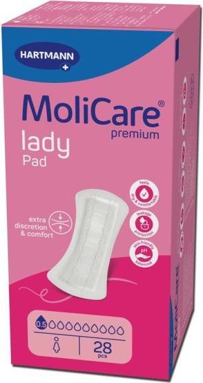 Actual product image MoliCare Lady Pad 0.5 incontinence pad (28 x)