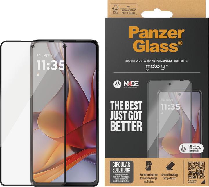 Actual product image PanzerGlass Ultra-Wide Fit (1 Piece, Motorola Moto C)