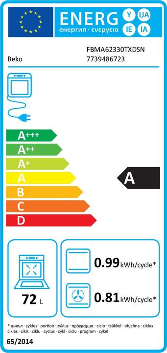 Energie-Label Beko FBMA62330TXDSN