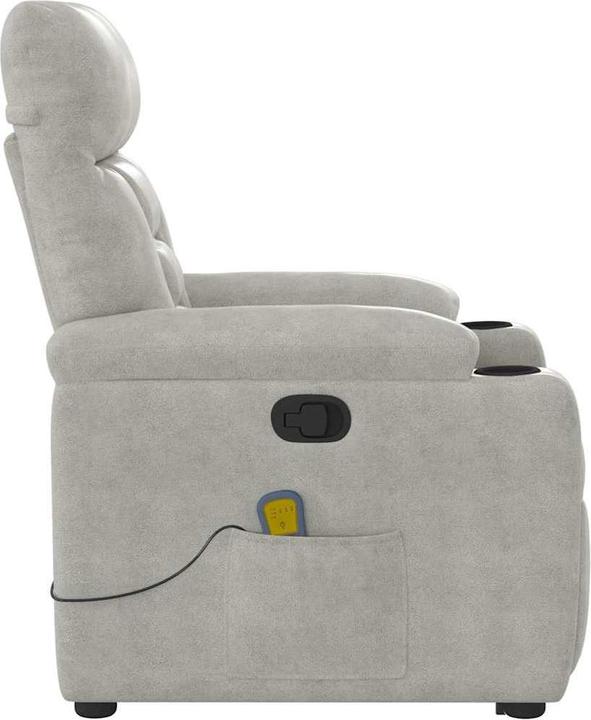 Immagine prodotto VidaXL Poltrona massaggiante con ausilio stand-up Tessuto in microfibra grigio chiaro Poltrona relax