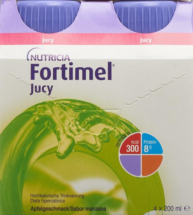 Produktbild Nutricia Fortimel Jucy Apfel, 4 x 200 ml (4 Stück, Flüssigkeit, 1004 g)