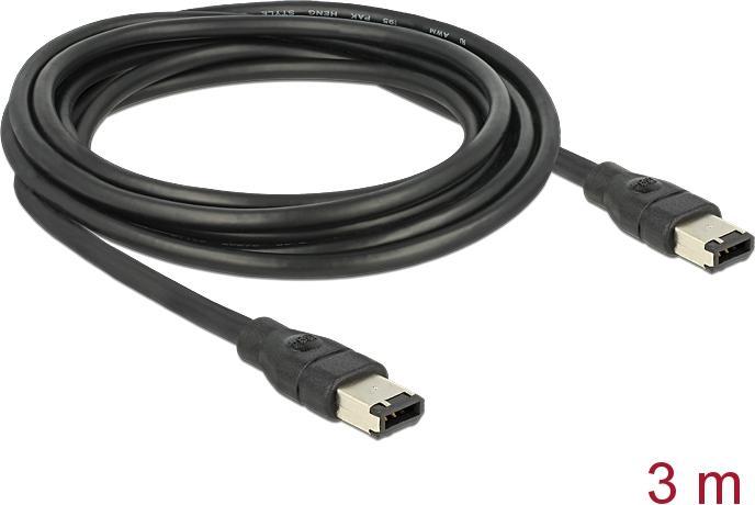 Image du produit Delock Câble FireWire IEEE 1394B 6 pôles/6 pôles, 3 mètres (3 m, FireWire)
