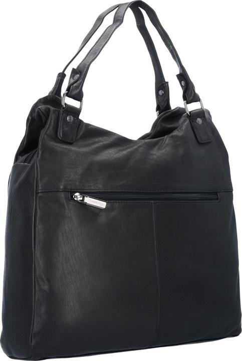 Greenland Nature Black Nappa Schultertasche Leder 38 cm