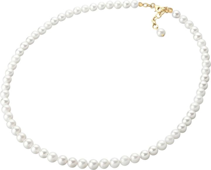 Elli Halskette Muschelkernperlen 925 Sterling Silber (Muschelkernperlen, 925er Sterling Silber, Edelstahl, Keine Perle, 42 cm)