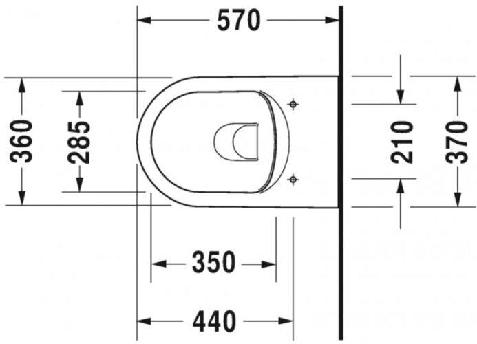 Image du produit Duravit WC suspendu ME by Starck RIMLESS profond, 370x570mm HygieneGlaze blanc