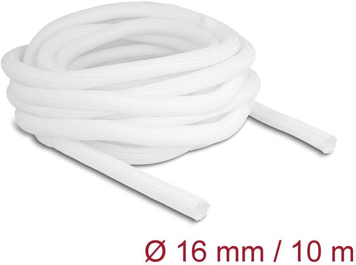 Delock Braided hose self closing 10 m x 16 mm white (Cable conduit, 1000 cm)
