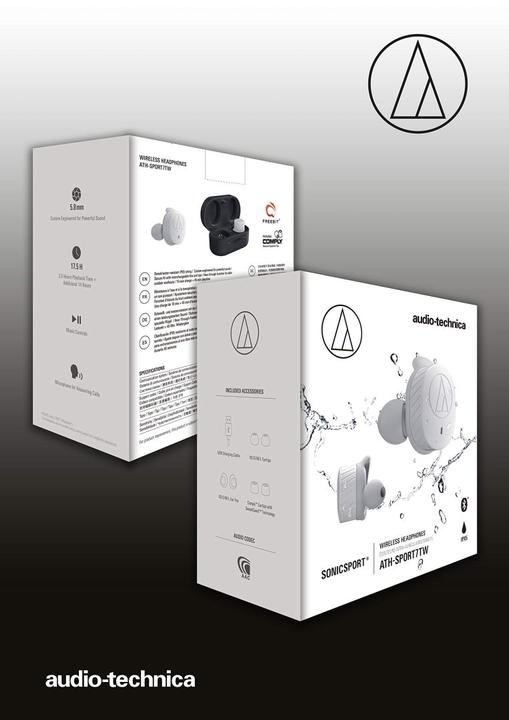 Image du produit Audio-Technica Ecouteurs intra-auriculaires ATH SPORT7TW (pas de réduction du bruit, 3.50 h, Sans fil)