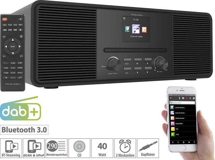 Immagine prodotto VR-Radio Radio Internet stereo con lettore CD (DAB, Web radio, WiFi)