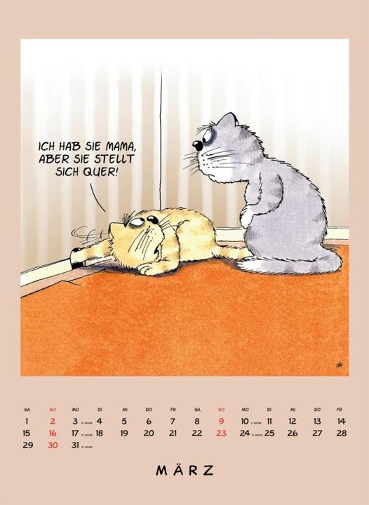 Produktbild Uli Stein Tierisch grosser Kalender 2025: Monatskalender für die Wand im Grossformat (Deutsch)