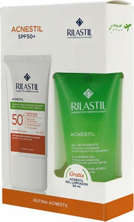 Actual product image Rilastil SUN SYSTEM ACNESTIL SPF50+ set 2 pz (Suntan cream, SPF 50+)
