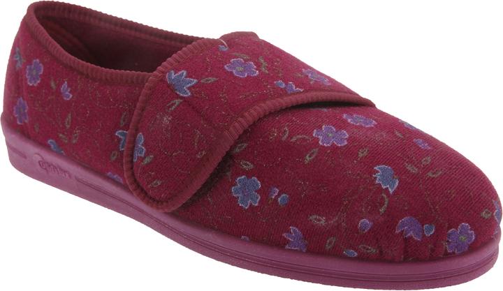 Actual product image Comfylux Sally slippers slippers with floral pattern and velcro fastener extra wide fit (41)