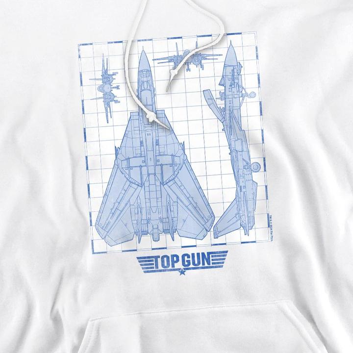 Immagine prodotto Top Gun Felpa con Cappuccio Diagramma del Jet Uomo (XL)