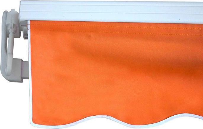 Produktbild Mendler Alu-Markise, Sonnenstoren Gelenkarmmarkise Sonnenschutz 4x3m, Polyester orange (4 m)