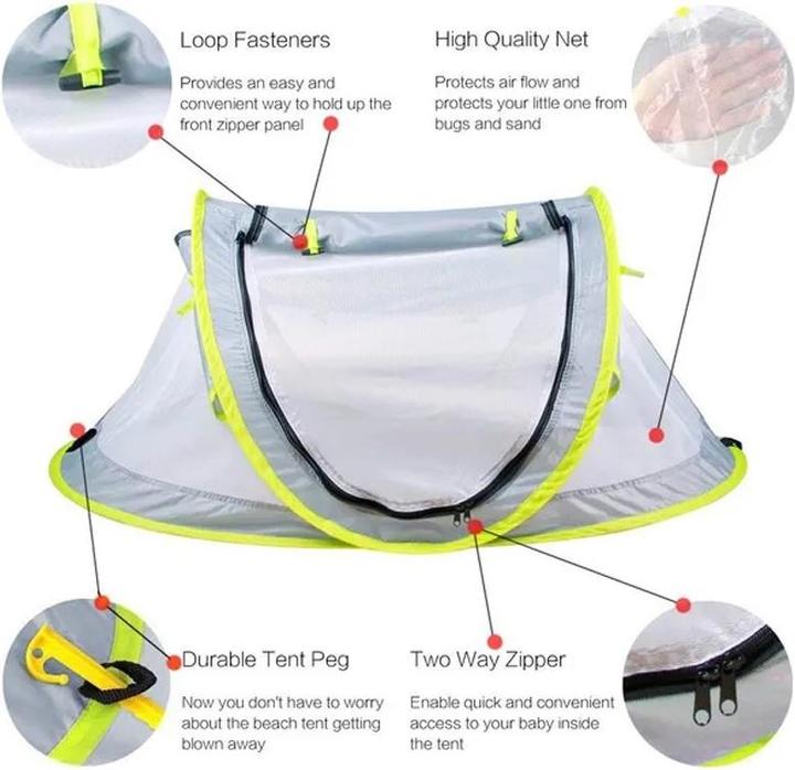 Image du produit ASMI Tente de plage pop-up pour bébé avec protection solaire UPF 50 (Tente de plage)