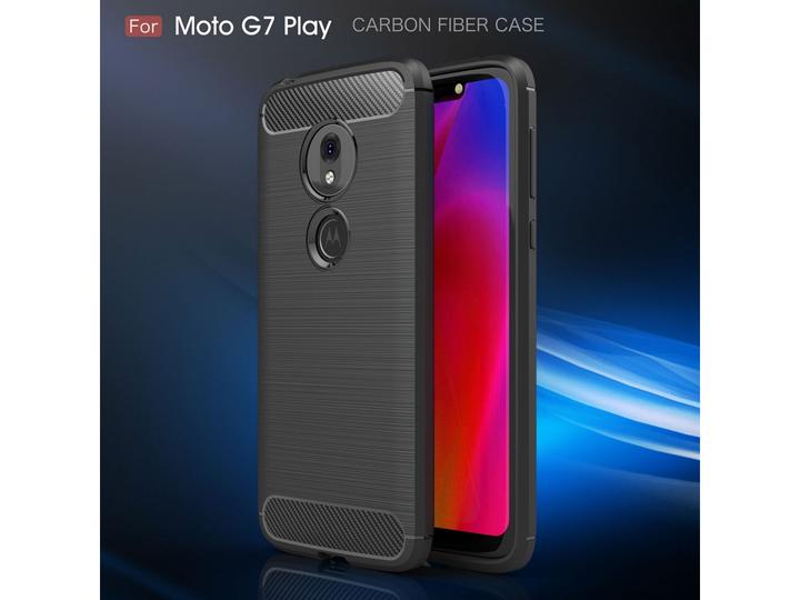 Produktbild Screenguard Motorola Moto G7 Play Hülle Carbon Brushed Soft TPU (Motorola Moto G7 Play)